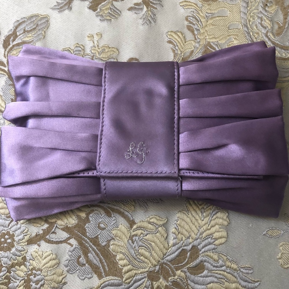 SALE!!  Lulu Guinness lavender satin clutch